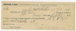 1895 January 13: Receipt, of J.B. Lee, deputy marshal; to John Marshal for board and lodging