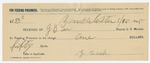 1895 January 15: Receipt, of J.B. Lee, deputy marshal; to G. Cash for feeding prisoner