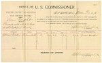 1895 January 16: Voucher, U.S. v. James Wright, assault with intent to kill; includes cost per diem and mileage; Stephen Wheeler, commissioner; George J. Crump, US marshal; James Wooden, witness