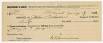 1895 January 17: Receipt, of John Salmon, deputy marshal; to R.T. Bumpas for subsistence for horse and livery bill from January 10-12