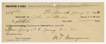 1895 January 17: Receipt, of John Salmon, deputy marshal; to R.T. Bumpas for subsistence for horse and livery bill from January 01-09