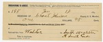 1895 January 18: Receipt, of Grant Johnson, deputy marshal; to H. Smith for railroad fare