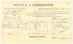 1895 January 19: Voucher, U.S. v. Will Mitchell, larceny; includes cost of per diem and mileage; Stephen Wheeler, commissioner; G.J. Crump, marshal; Josiah Cravens, Frank Ruofur, John L. Springston, witnesses; W.J. Fleming, witness of signatures