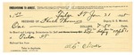 1895 January 21: Receipt, of Heck Thomas, deputy marshal; to W.C. Oliver for board and lodging