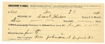 1895 January 22: Receipt, of Grant Johnson, deputy marshal; to Rose Johnson for subsistence for horse and livery bill