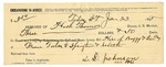 1895 January 23: Receipt, of Heck Thomas, deputy marshal; to S.D. Johnson for livery bill and hiring buggy and team