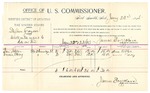 1895 January 23: Voucher, U.S. v. Stephen Grayson, assault with intent to kill; includes cost of per diem and mileage; Ben Tobler, Annie Perry, witnesses; G.J. Crump, marshal