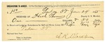 1895 January 24: Receipt, of Heck Thomas, deputy marshal; to A.R. Blackburn for meals and lodging