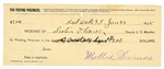 1895 January 27: Receipt, of Sexton Thomas, deputy marshal; to Mollie Thomas for feeding prisoner