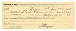 1895 January 25: Receipt, of Heck Thomas, deputy marshal; to A.C. Trent for meal and boarding