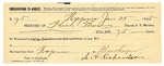 1895 January 25: Receipt, of Heck Thomas, deputy marshal; to L.H. Richardson for railroad fare