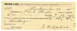 1895 January 26: Receipt, of Heck Thomas, deputy marshal; to L. Fitzpatrick for meals and lodging