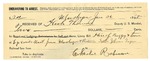 1895 January 26: Receipt, of Heck Thomas, deputy marshal; to Charlie Robenson for hire of buggy and team