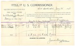 1895 January 26: Voucher, U.S. v. W. Randall and James Henson, robbery; includes cost of per diem and mileage; James Brizzolara, commissioner; G.J. Crump, marshal; Elmer String, William Colton, witnesses; W.J. Fleming, witness of signatures