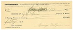 1895 January 27: Receipt, of J.B. Lee, deputy marshal; to George Detjen for feeding prisoner