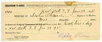 1895 January 27: Receipt, of Seaton Thomas, deputy marshal; to Topha Thomas for livery bill