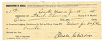 1895 January 28: Receipt, of Heck Thomas, deputy marshal; to Paole Childers for subsistence for self and horse