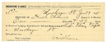 1895 January 29: Receipt, of Heck Thomas, deputy marshal; to W. Coldham for lodging and meals