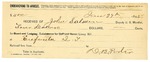 1895 January 29: Receipt, of John Salmon, deputy marshal; to E.B. Pooler for livery bill