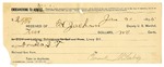 1895 January 30: Receipt, of Ed Jackson, deputy marshal; to Frank McCashrey for livery bill