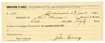 1895 January 31: Receipt, of S.T. Minor, deputy marshal; to John Carrey for board and lodging