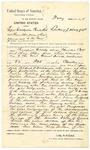 1895 February 21: Writ, U.S. v. Crawford Goldsby (alias Cherokee Bill), larceny; Albert D. Williams, postmaster; George R. Williams, foreman; Arthur E. Donaldson, E. Jeston, witnesses