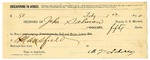 1895 February 01: Receipt, of John Salmon, deputy marshal; to M. Coldry for board