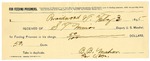 1895 February 03: Receipt, of S.T. Minor, deputy marshal; to B.B. Mahan for feeding prisoner