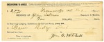 1895 February 03: Receipt, of John Salmon, deputy marshal; to John O. Mitchell for board and lodging and subsistence for self and horse