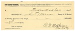 1895 February 04: Receipt, of S.T. Minor, deputy marshal; to O.W. Walkins for feeding prisoner