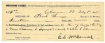 1895 February 05: Receipt, of Heck Thomas, deputy marshal; to A.L. McDaniel for livery bill and hire of buggy and team