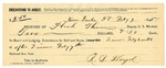 1895 February 07: Receipt, of Heck Thomas, deputy marshal; to R.B. Lloyd for meals and board and lodging