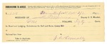1895 February 07: Receipt, of S.T. Minor, deputy marshal; to J.R. Connally for board and lodging and subsistence for self and horse