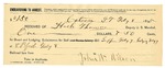 1895 February 08: Receipt, of Heck Thomas, deputy marshal; to John W. Wilson for meals and lodging