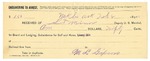 1895 February 08: Receipt, of S.T. Minor, deputy marshal; to M.L. Gipson for board and lodging and subsistence for self and horse