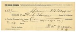 1895 February 09: Receipt, of Heck Thomas, deputy marshal; to Mat Goeun for feeding prisoner