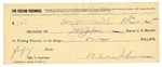 1895 February 10: Receipt, of T.B. Johnson, deputy marshal; to Rebeca Johnson for feeding prisoner