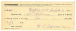 1895 February 11: Receipt, of S.T. Minor, deputy marshal; to M.L. Gipson for feeding prisoner