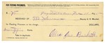 1895 February 11: Receipt, of T.B. Johnson, deputy marshal; to Mrs. James Buskitt for feeding prisoner