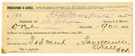 1895 February 12: Receipt, of T.B. Johnson, deputy marshal; to C. Hall for railroad fare