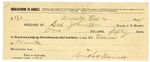 1895 February 12: Receipt, of Sid Johnson, deputy marshal; to Counch and Barnes for livery bill