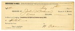 1895 February 13: Receipt, of John Salmon, deputy marshal; to H. Bowman for board and lodging