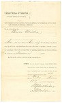 1895 February 19: Writ, U.S. v. Bruce Miller; Stephen Wheeler, clerk; I.M. Dodge, deputy clerk; George J. Crump, marshal; Heck Thomas, deputy marshal