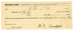 1895 February 20: Receipt, of J.B. Lee, deputy marshal; to M.C. Campbell for livery bill