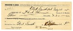 1895 February 28: Receipt, of Heck Thomas, deputy marshal; to McNamara for railroad fare
