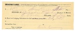 1895 March 05: Receipt, of Jesse H. Jones, deputy marshal; to Dick Downing for board and lodging and subsistence for self