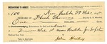 1895 March 01: Receipt, of Heck Thomas, deputy marshal; to John Haikey for subsistence for self and horses