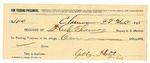 1895 March 02: Receipt, of Heck Thomas, deputy marshal; to Gibbs Hotel for feeding prisoners