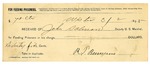 1895 March 02: Receipt, of John Salmon, deputy marshal; to R.T. Bumpus for feeding prisoner