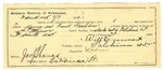 1895 March 03: Certificate of employment, for Will Emmett, deputy marshal; Tom Seaness, Frank Ambles, prisoners; S.T. Minor, deputy marshal